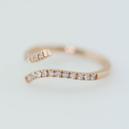 Unique Diamond Ring, Diamond Set Ring, Minimalist Ring, Delicate Ring, Art Deco, Antique, Vintage, Stacking Ring, Solid Gold Ring, Wedding