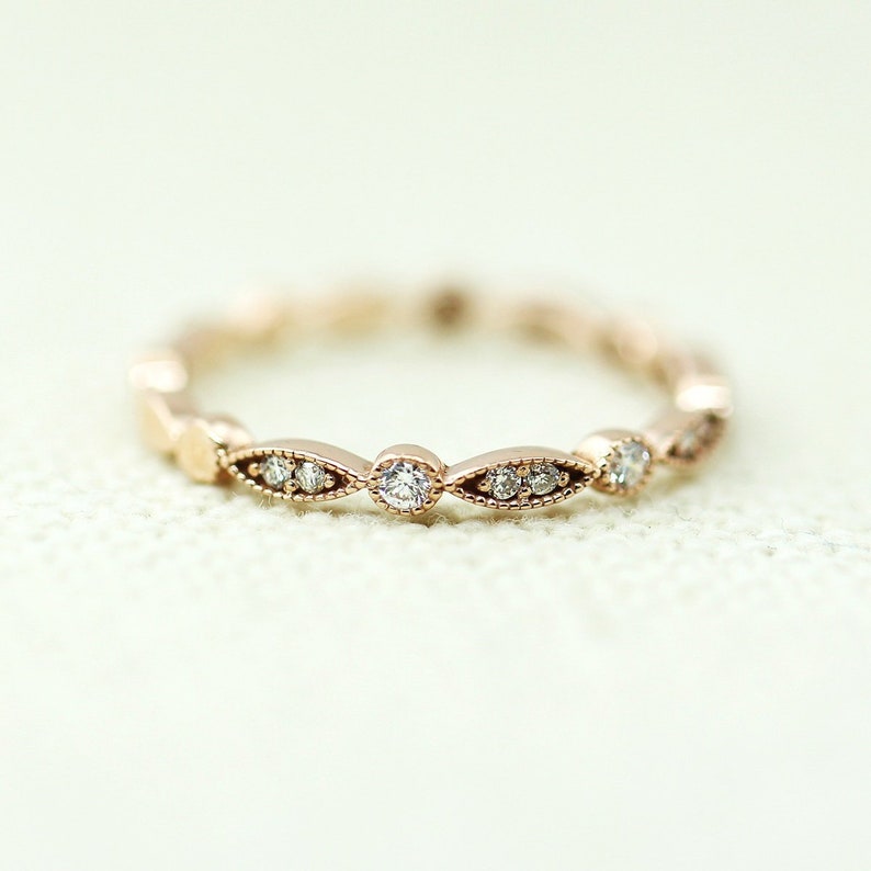 Art Deco Diamond Wedding Ring, Vintage Diamond Wedding Band, Art Deco Diamond Half Eternity Band, Art Deco Diamond Ring, Engagement Ring
