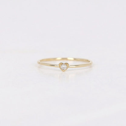 Engagement Ring, Diamond Heart Ring, Diamond Wedding Band, Dainty Heart Diamond Ring, Engagement Band, Heart Ring, Gifts for her